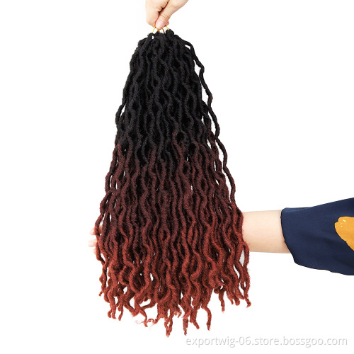 Synthetic Gypsy Locs Extension Jumbo Braiding Wavy Curly Crochet Braid Hair Goddess Faux Locs